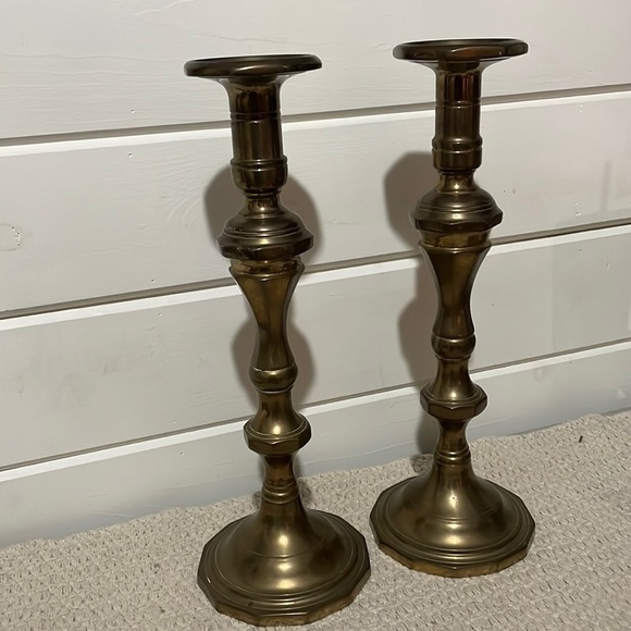 VINTAGE Brass Candle Holders - Picture 1 of 3